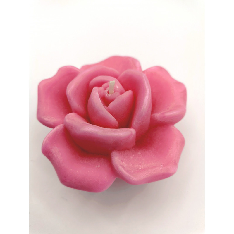 Bougie artisanale en forme de fleur Rose