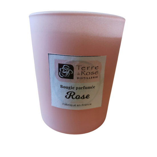 grande bougie à la rose avec boite